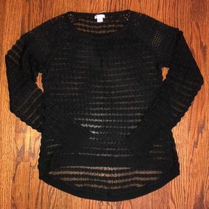 Black lace knit sweater